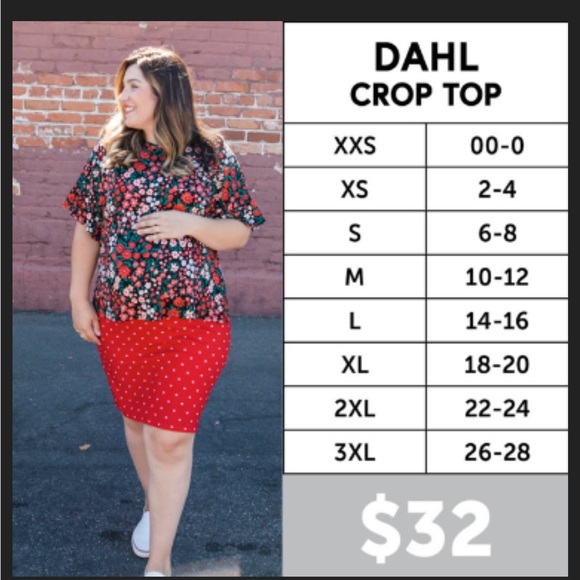 Lularoe Dahl crop top - Picture 3 of 5